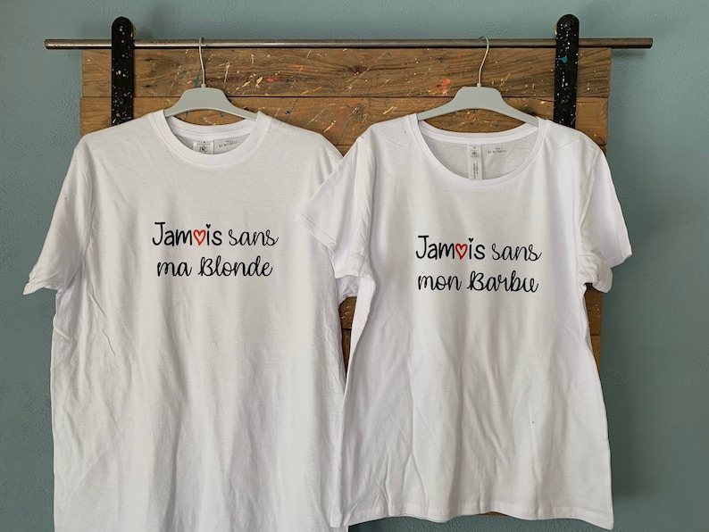 Tee shirt couple t-shirt madame et monsieur personnalisé - Etsy France