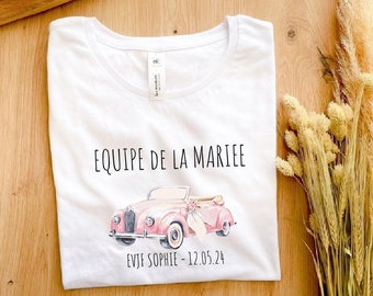 T-shirt EVJF - EVJF modèle rétro, équipe de la mariée, t-shirt EVJF personnalisé, future mariée