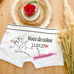 Boxer homme personnalisé, cadeau noce de coton, souvenir mariage, cadeau marié, boxer marié
