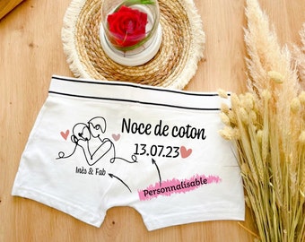 Boxer da uomo personalizzati, regalo di nozze in cotone, souvenir di nozze, regalo di sposa, boxer da sposa