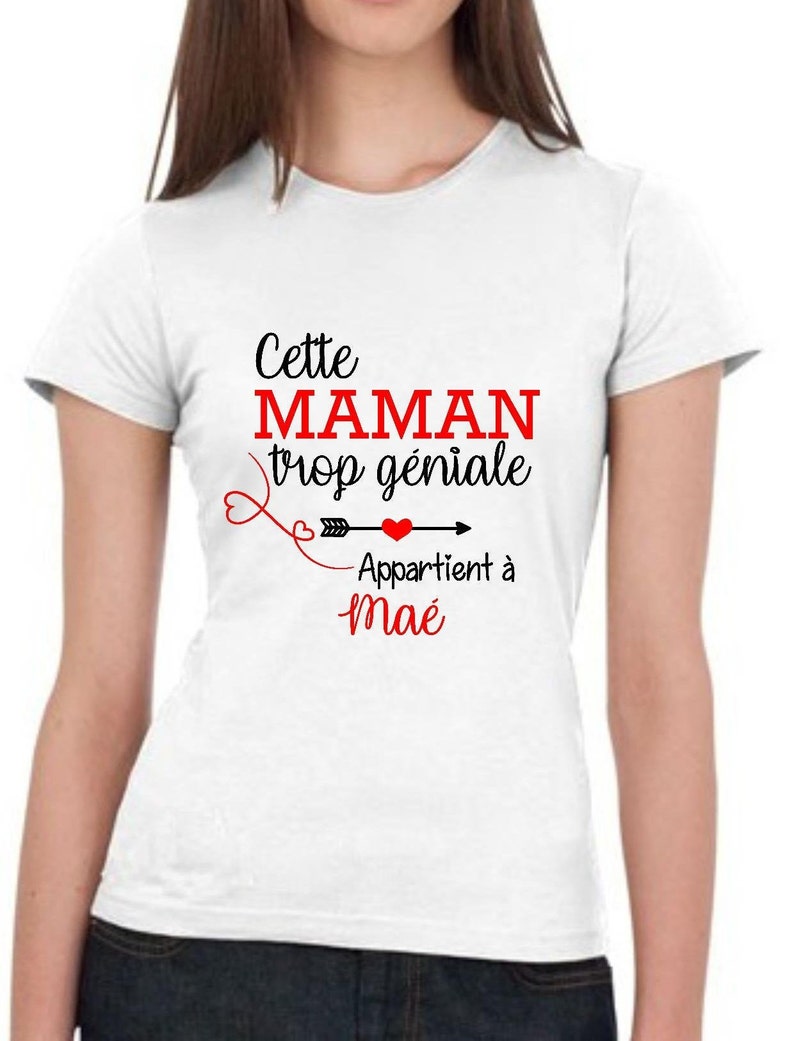 Tee shirt maman trop géniale t-shirt femme personnalisé | Etsy