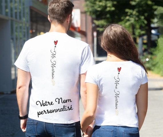 Matching Couple T-shirt, Personalized Couple T-shirt, Wedding