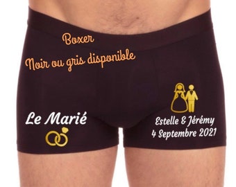 Boxer marié, boxer homme, caleçon homme, boxer mariage, cadeau mariage, boxer témoin marié, boxer personnalisé