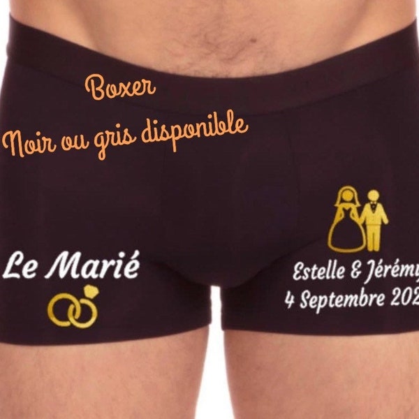 Boxer marié, boxer homme, caleçon homme, boxer mariage, cadeau mariage, boxer témoin marié, boxer personnalisé