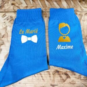 chaussette mariage, chaussettes personnalisées, cadeau témoin, chaussette marié, mariage, chaussettes hommes, cadeau invité mariage image 8