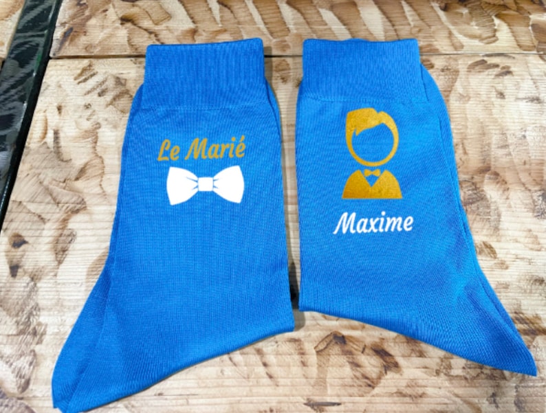 chaussette mariage, chaussettes personnalisées, cadeau témoin, chaussette marié, mariage, chaussettes hommes, cadeau invité mariage image 8