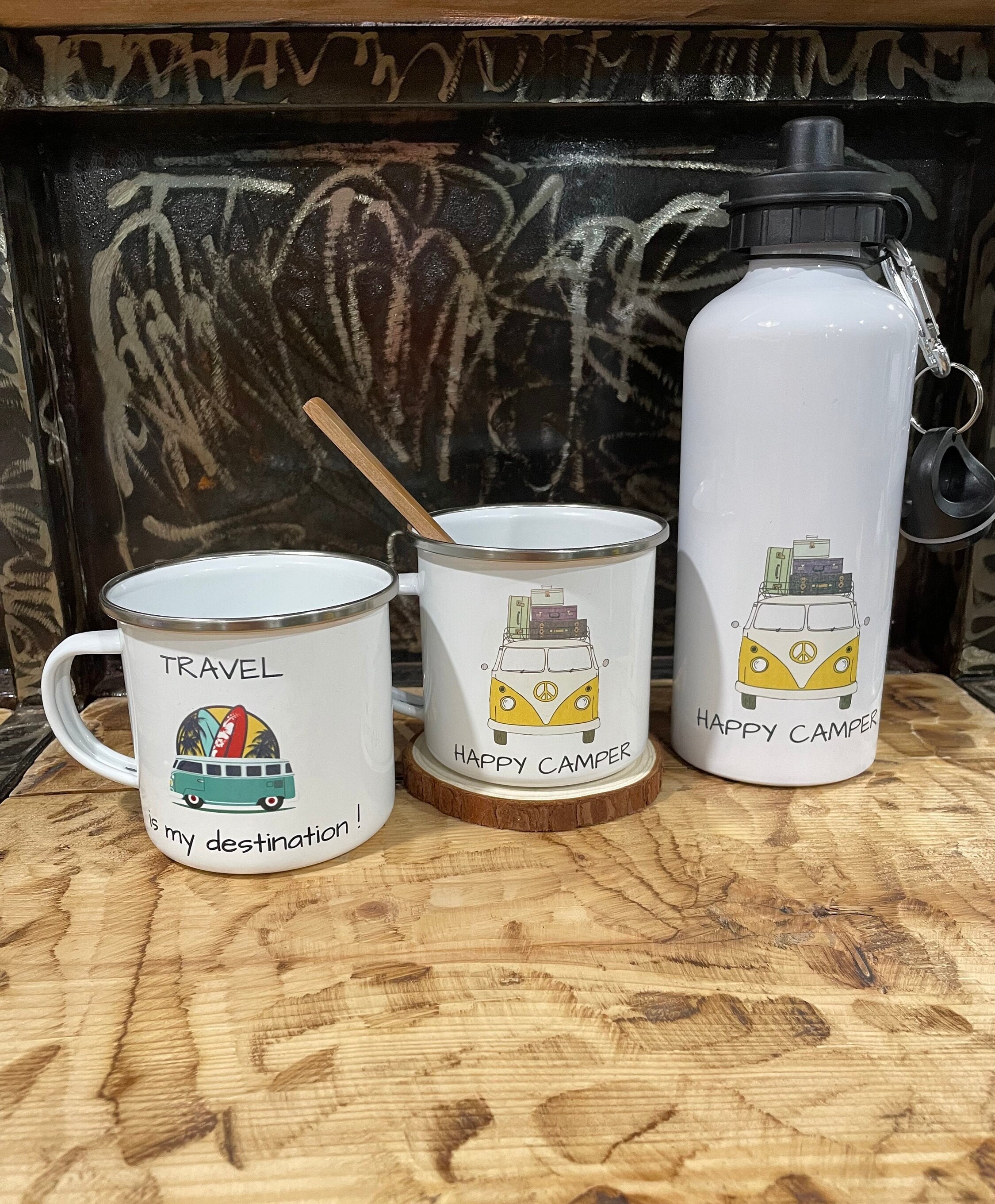 Mug Happy Camper, Tasse Camping, Travel Mug