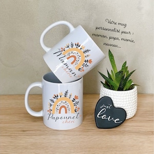 Tazza personalizzata - Mamma papà, regalo per la festa della mamma, regalo per la festa del papà, arcobaleno