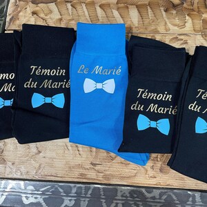 chaussette mariage, chaussettes personnalisées, cadeau témoin, chaussette marié, mariage, chaussettes hommes, cadeau invité mariage image 5