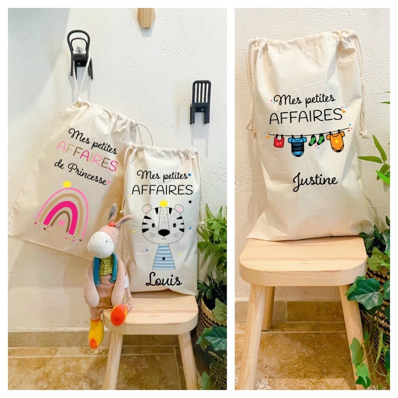 Pochon personnalisé, sac enfant personnalisé, sac à linge image 1