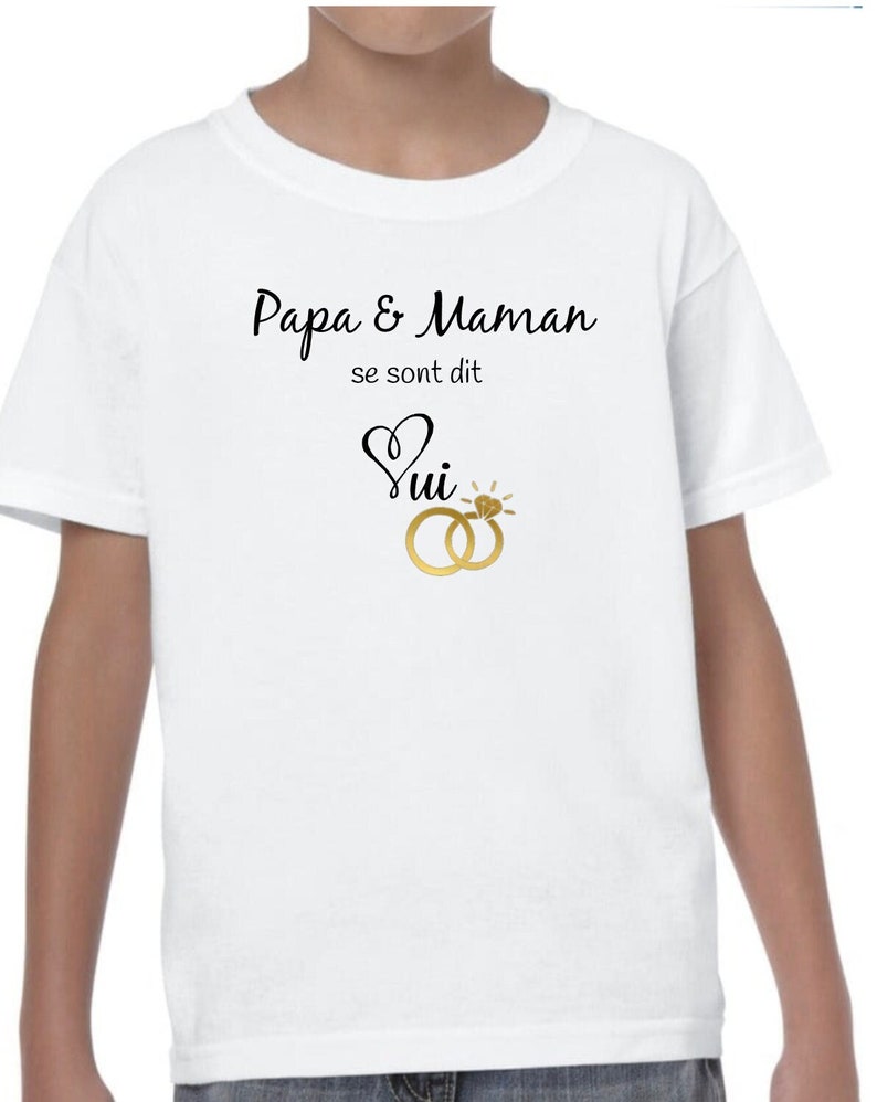 Papa et maman se sont dit oui, tee shirt enfant, body bebe, annonce mariage, futurs maries. image 2