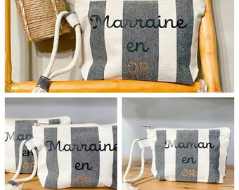 Trousse marraine en or , trousse témoin en or, annonce marraine, cadeau marraine, demande marraine, trousse personnalisé, marraine en or