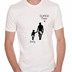 tee-shirt super papa, t-shirt famille, t-shirt père fils, t-shirt père fille, cadeau papa, fête des pères image 3