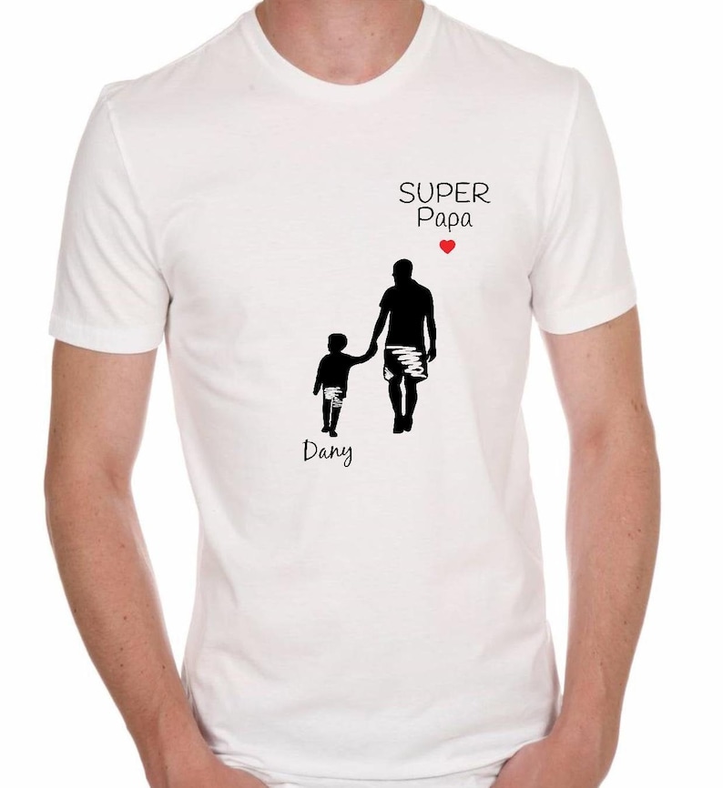 tee-shirt super papa, t-shirt famille, t-shirt père fils, t-shirt père fille, cadeau papa, fête des pères image 3