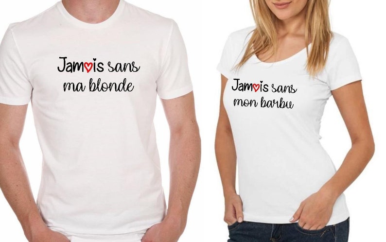 Tee shirt couple t-shirt madame et monsieur personnalisé | Etsy