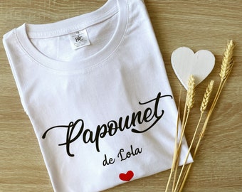 personalisiertes Dad-T-Shirt, Dad-Geschenk, personalisiertes Papounet-T-Shirt, Männergeschenk, Dad-T-Shirt, Vatertagsgeschenk