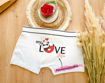 Personalized love men's boxer shorts, Valentine's Day men's gift, my love Valentine's Day boxer panda since...