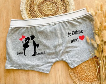 Calzoncillos boxer personalizados para hombre del Dia de San Valentin regalo del Dia de San Valentin calzoncillos boxer con nombres de pareja Etsy Mexico