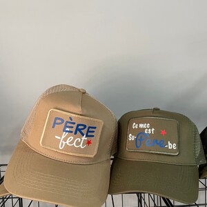 casquette homme, père-fect, casquette papa, casquette personnalisé 3 couleurs au choix