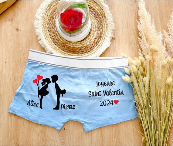 Boxer homme personnalisé, boxer saint valentin, cadeau homme personnalisé,  box saint valentin -  France