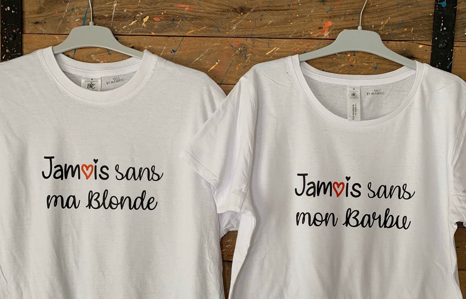 Tee shirt couple t-shirt madame et monsieur personnalisé - Etsy France