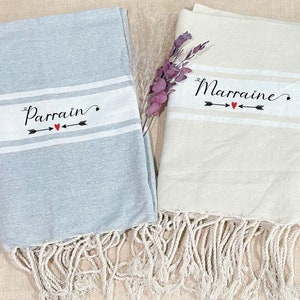 Fouta personalized godmother, beach towel godmother, godfather gift, godmother gift, fouta towel, baptism gift