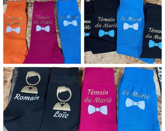 chaussette mariage, chaussettes personnalisées, cadeau témoin, chaussette marié, mariage, chaussettes hommes, cadeau invité mariage