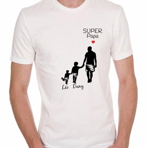 tee-shirt super papa, t-shirt famille, t-shirt père fils, t-shirt père fille, cadeau papa, fête des pères image 4