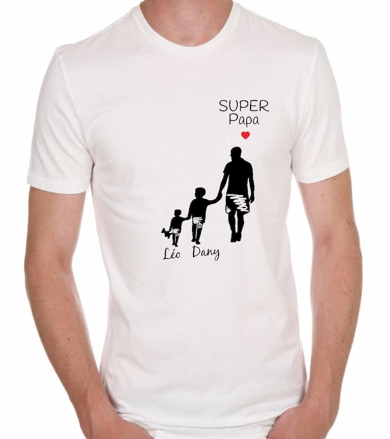 tee-shirt super papa, t-shirt famille, t-shirt père fils, t-shirt père fille, cadeau papa, fête des pères image 4