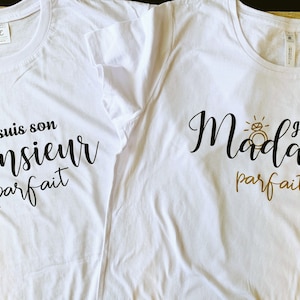 t-shirt couple monsieur madame, t-shirt monsieur madame parfait, t-shirt madame, t-shirt couple, t-shirt matching, wedding gift