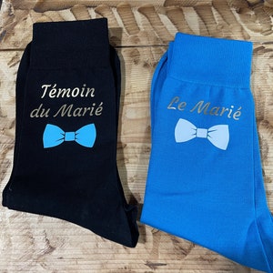 chaussette mariage, chaussettes personnalisées, cadeau témoin, chaussette marié, mariage, chaussettes hommes, cadeau invité mariage image 3