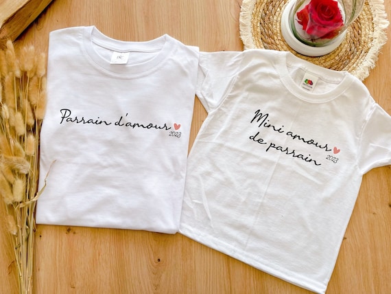 T shirts parrain marraine mini cadeau parrain marraine bapteme marraine d amour parrain d amour mini Etsy France