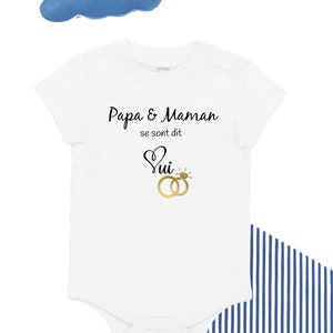 Dad and mom said yes, children's t-shirts, baby bodysuits, wedding announcements, future brides. image 3