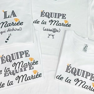t-shirt EVJF équipe de la mariée, t-shirt EVJF personnalisé, équipe de la mariée assoiffée, la mariée qui déchire