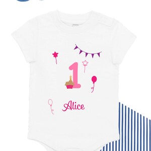 Tenue Anniversaire Bébé "Onederful" - Body Et Short "C'est Mon 1er Anniversaire" - Fait Main, Neuf Sans étiquettes