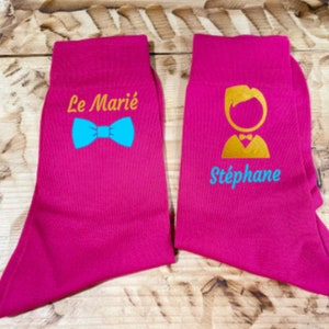 chaussette mariage, chaussettes personnalisées, cadeau témoin, chaussette marié, mariage, chaussettes hommes, cadeau invité mariage image 7