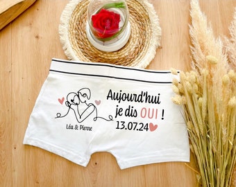 Personalized men's boxer shorts, married boxer shorts, today I say yes, wedding boxer shorts