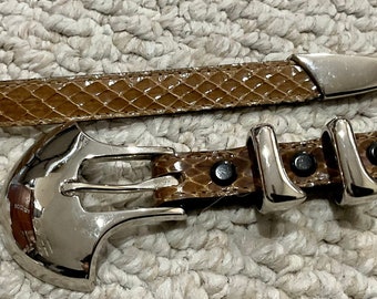 Vintage Women’s Genuine Snakeskin Leather Lined Belt