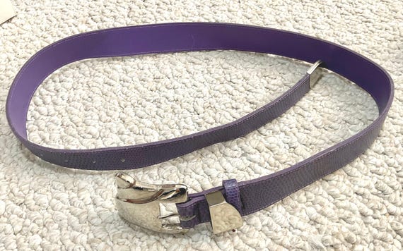 Vintage Women’s Purple Lizard Leather Belt View 2