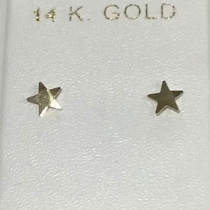 Brand New 14k Solid Gold STAR Stud Earrings