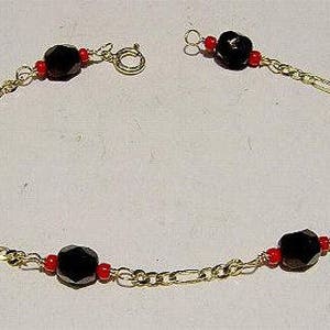 New 14k Gold Ladies AZABACHE  Anklet (available in 3 lengths)