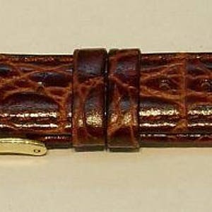 New Bulova Accutron BROWN Alligator Grain Watch Strap GF Signed Buckle