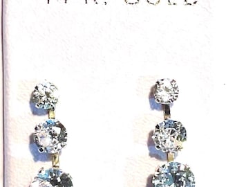 Brandneue 14kt Weißgold PAST-PRESENT-FUTURE Ohrringe