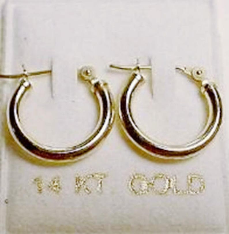 Brand New 14k Solid Gold Baby 13mm Hoop Earringsfree Etsy