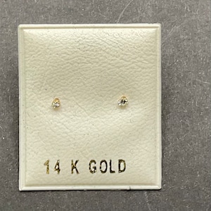 Brand New 14k Gold/2mm (.02 pts) Earrings or for Nose Piercing