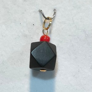 Nieuwe 14k Goud Grote 10mm ECHTE &#39;AZABACHE Kraal&#39; Charm/Hanger