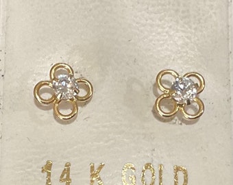 New 14k Gold/3mm Dia Baby Ball Stud Earrings - Etsy