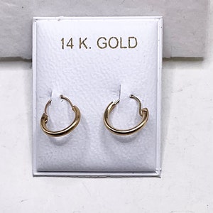 New 14kt Solid Gold Baby Thin Hoop Earrings