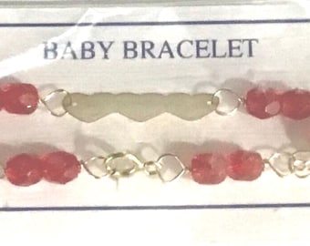 REDUCED PRICE New 14kt Gold Triple Heart Azabache Birthstone Baby Bracelet