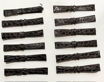Brand New 12 pcs Brown Alligator Grain 18mm (11/16") & 19mm (3/4") Genuine Leather Straps